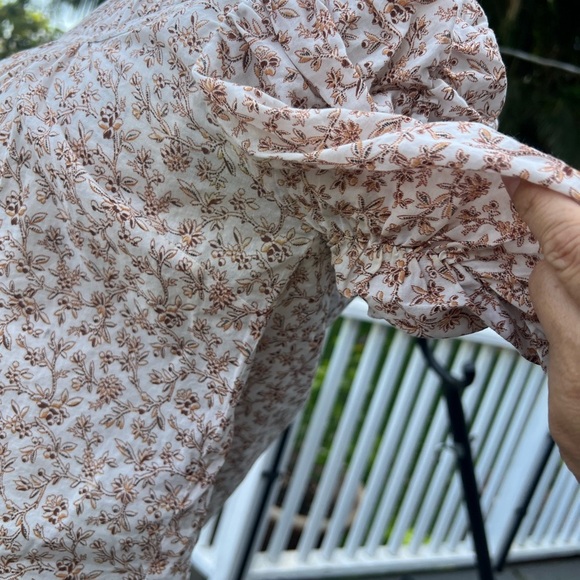 Veronica Beard Pink Ruffled Puff Sleeve Blouse - Picture 11 of 11